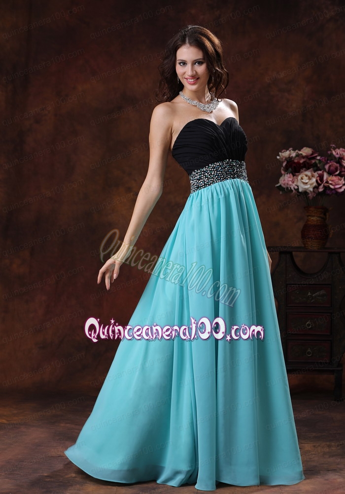 2015 New Style In Bisbee Arizona Mother of the Dress With Aqua Blue Sweetheart Beaded Deco