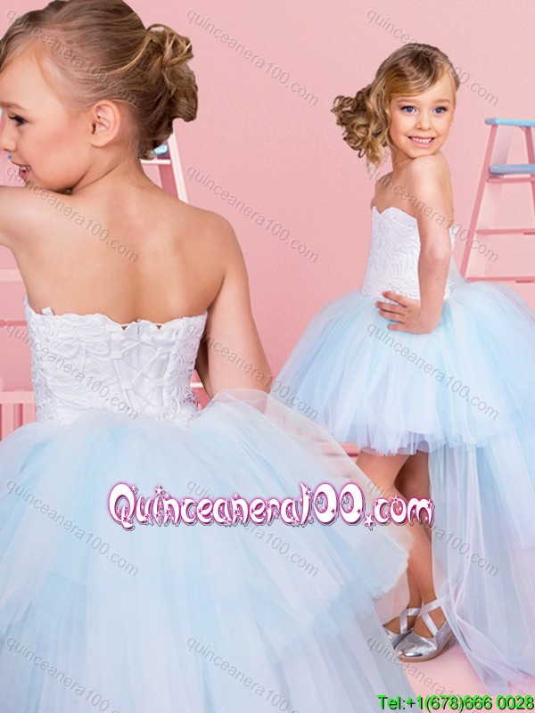 little girl high low pageant dresses