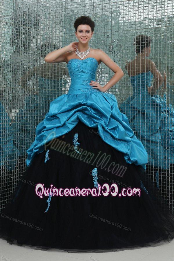 Sweetheart Appliques Full Length Quinceanera Dress