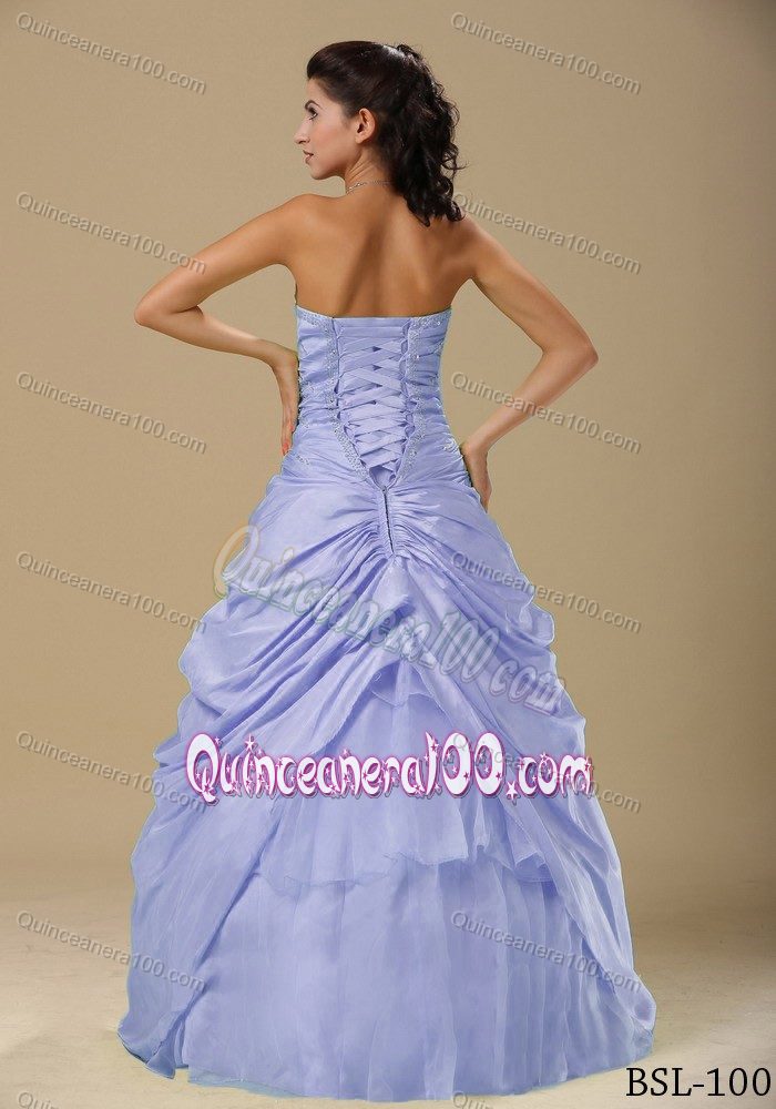 Ruched Beading Sweetheart Lavender Dresses For a Quinceanera