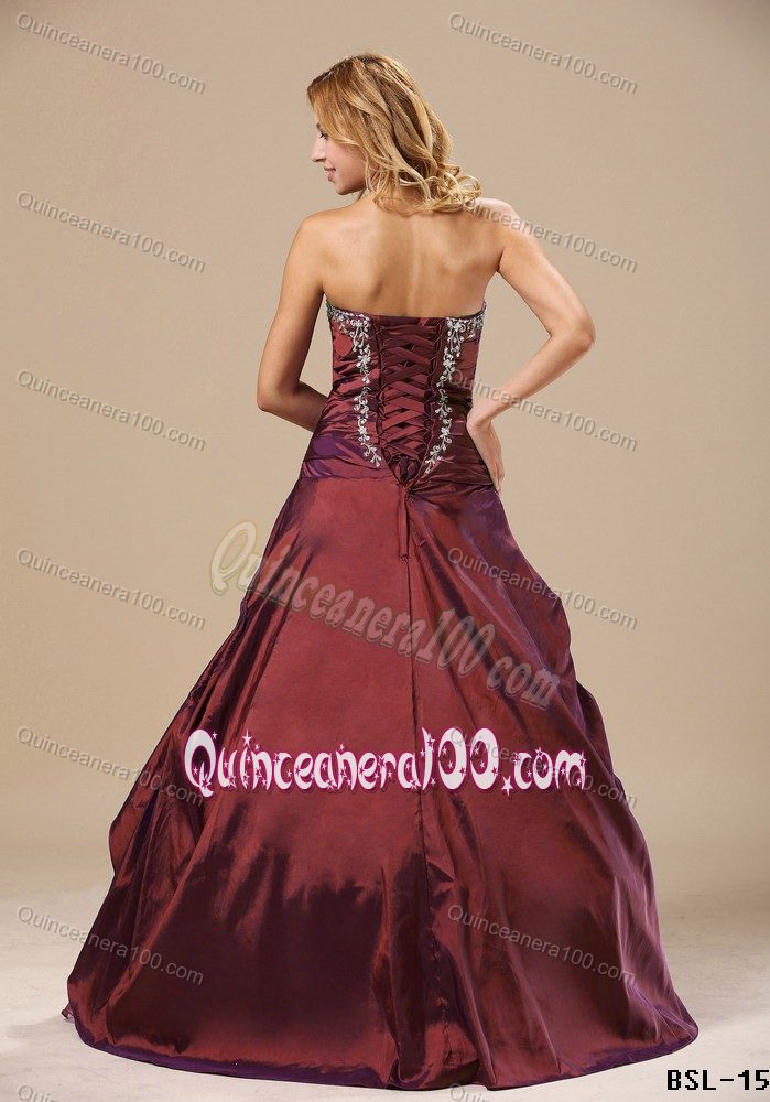 Sweetheart Appliques Beading Sweet Sixteen Quinceanera Dresses