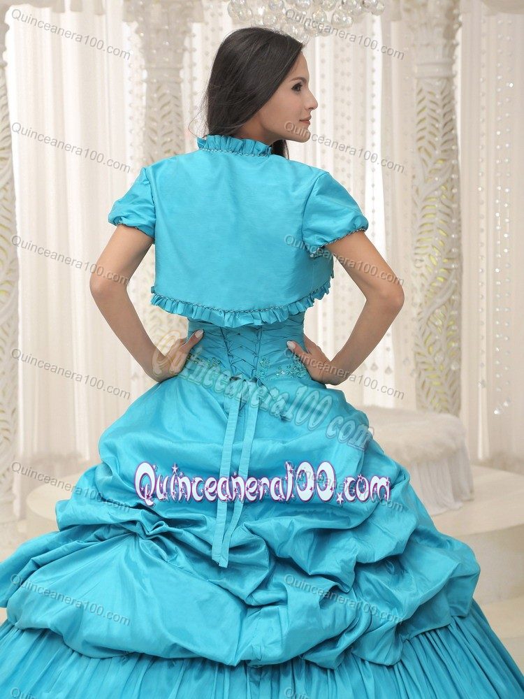 Aqua Blue Sweetheart Appliques Lace up Quinceanera Dresses