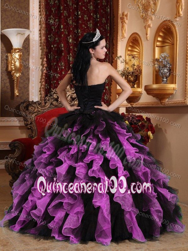 Cheap Beading Sweetheart Organza Quinceanera Dress in Multi-color