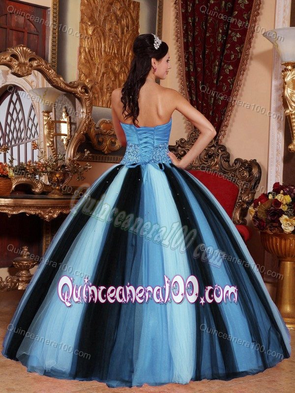 Ruching Sweetheart Multi-colored Tulle Beading Quinceanera Dress