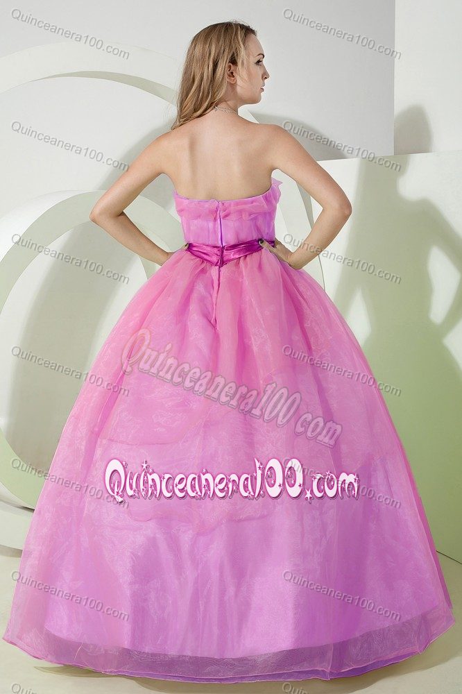 Pink Beading and Embroidery Dress for Quinceanera Designed Princess