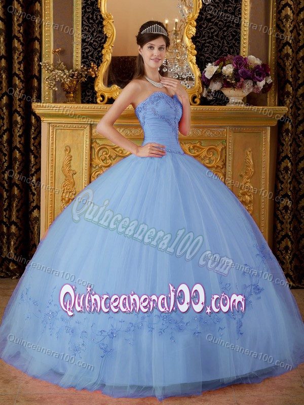 New Arrival Lace-Up Ball Gown Appliqued Lavender Sweet 15 Dresses