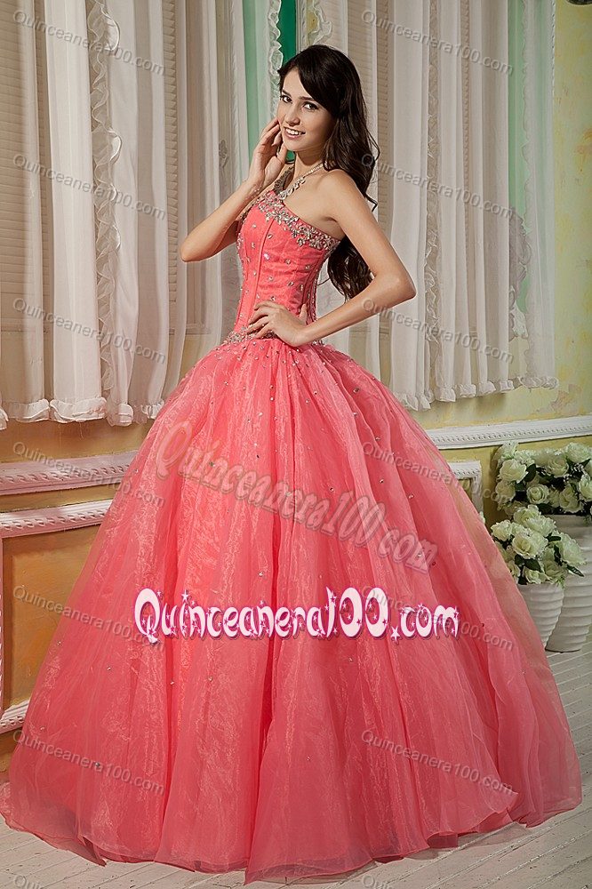 New Watermelon Ball Gown Sweetheart Beading Quince Dresses