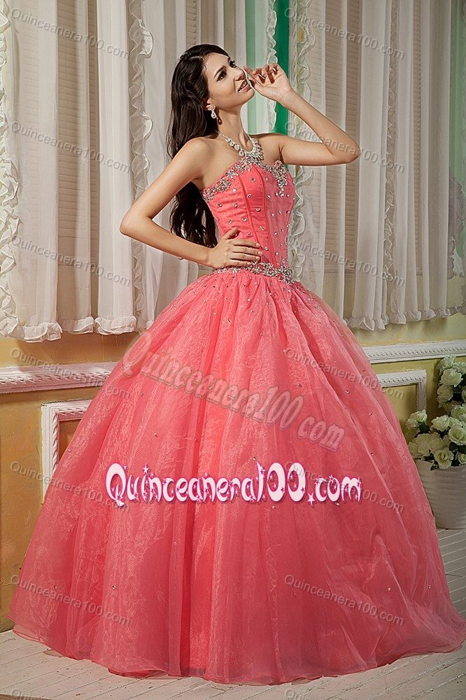 New Watermelon Ball Gown Sweetheart Beading Quince Dresses