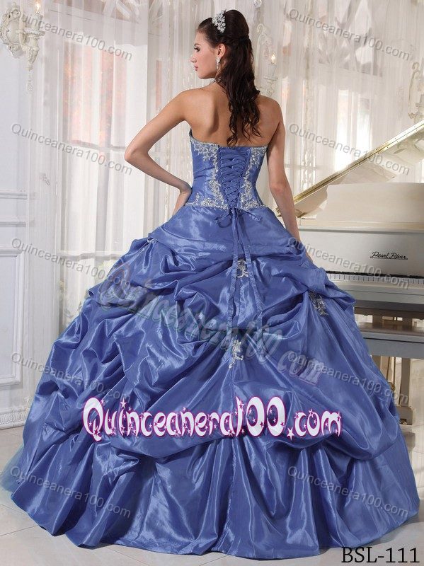 Strapless Appliques and Pick-ups Sweet 15/16 Birthday Dress