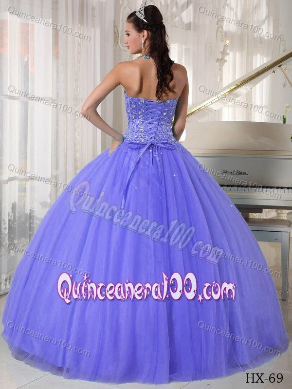 Lilac Ball Gown Sweetheart Beading Pleated Sweet Sixteen Dresses