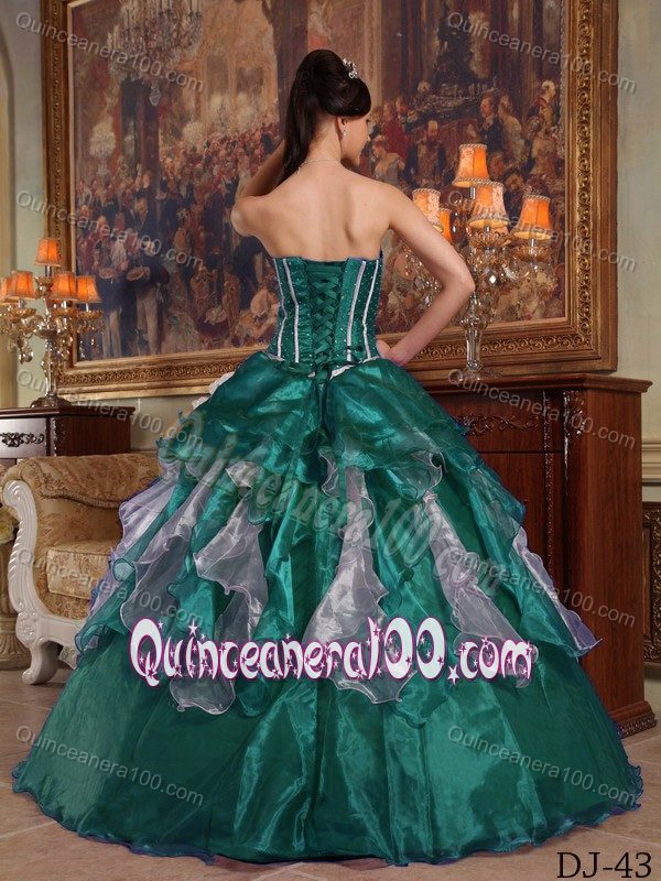 Beautiful Turquoise Ball Gown Strapless Beading Quinceanera Dress