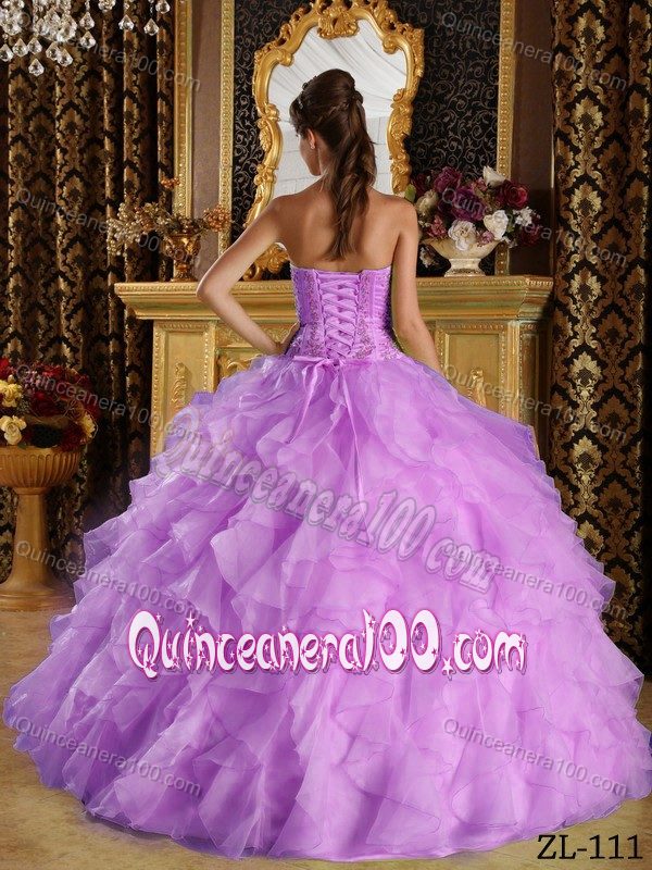 Strapless Organza Sweet 16 Dresses with Layered Ruffles