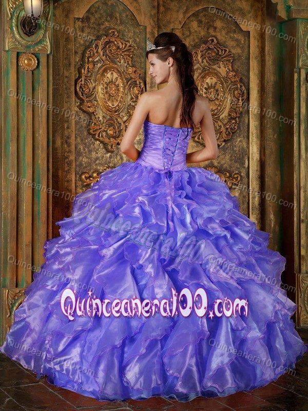 Beaded Sweet Sixteen Dresses with Ruffles and Flower