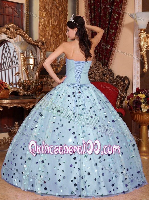 Sweetheart Tulle Beaded Quinceanera Dresses with Sequins