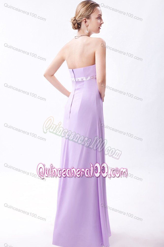 Lavender Empire Strapless Floor-length Bridesmaid Dama Dresses