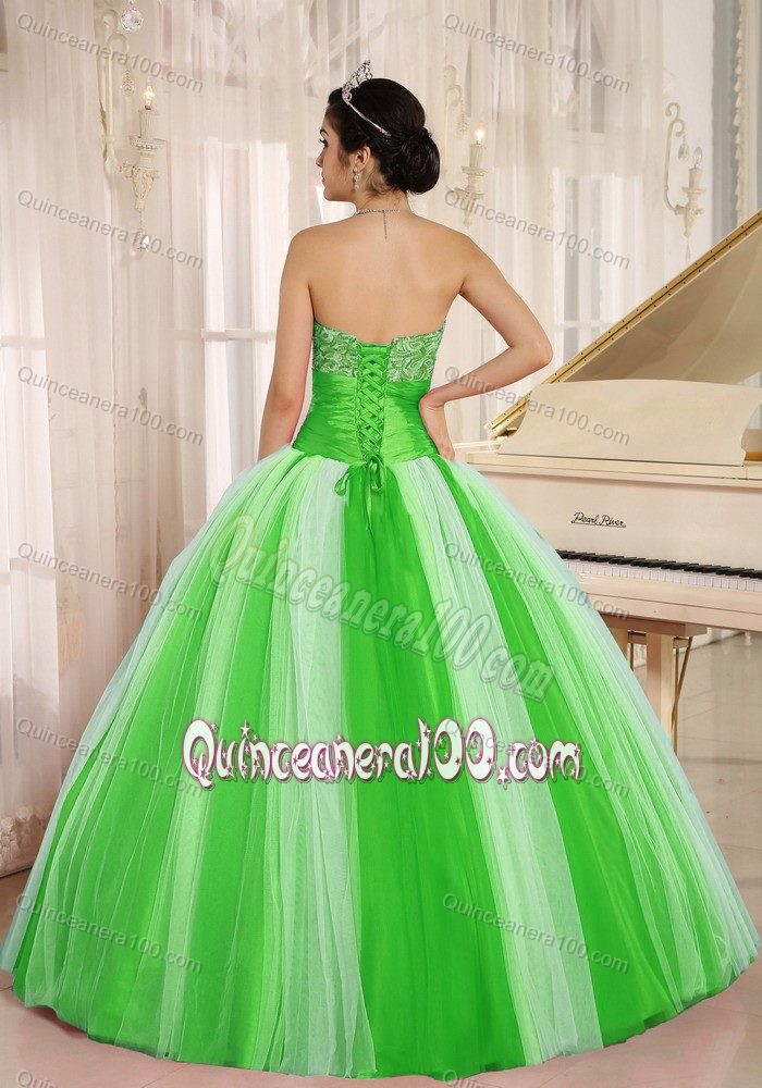 Multi-colored Strapless Beading Ruches and Pleats Sweet 15 Dresses