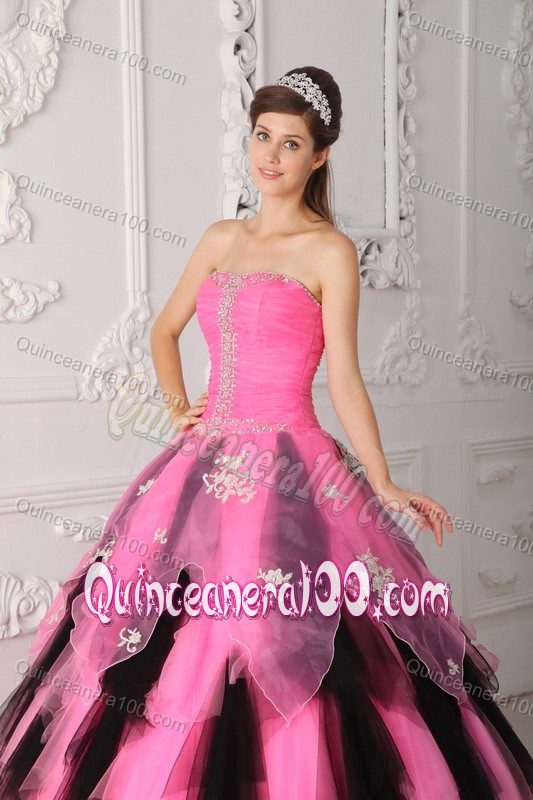 Multi-colored Organza Appliques Dresses for Quince with Beading