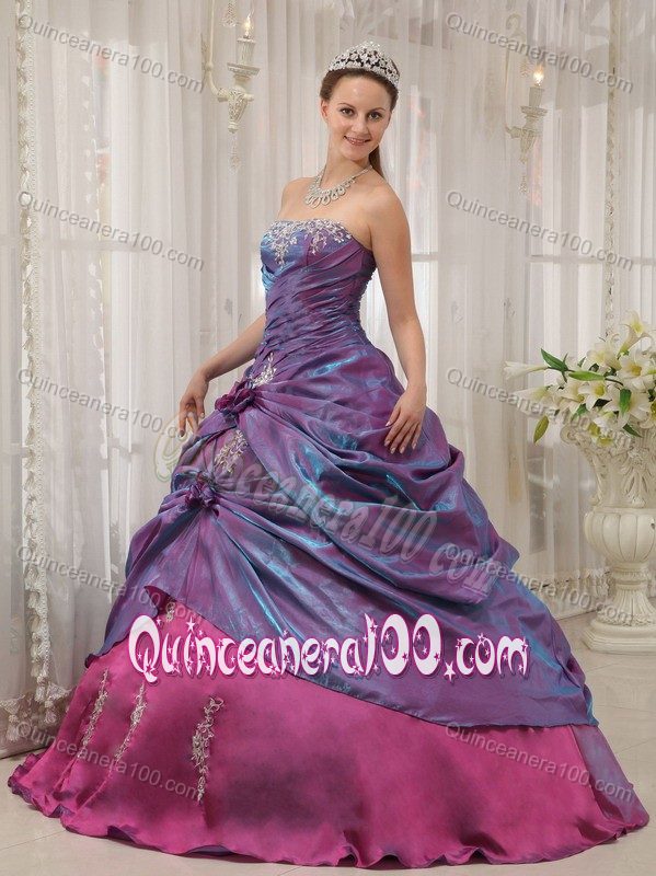 Ruche and Appliques Strapless Dress for a Quinceanera Wholesale