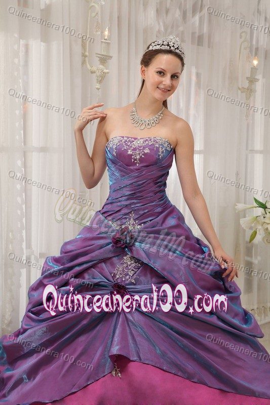 Ruche and Appliques Strapless Dress for a Quinceanera Wholesale