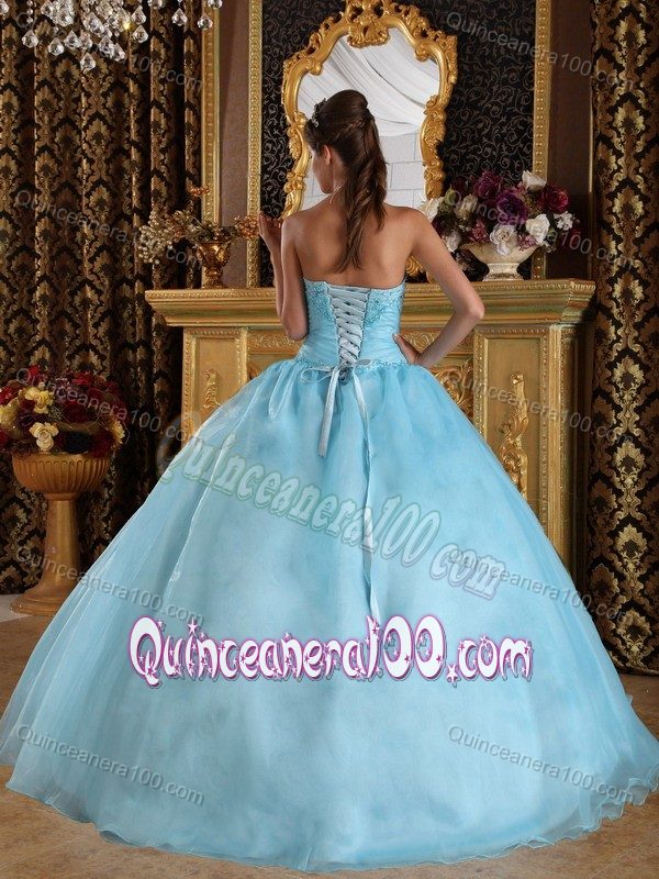 Baby Blue Quinceanera Dresses with Beaded Appliques in Fashion