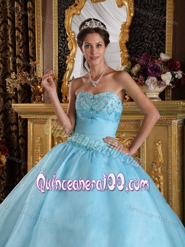 Baby Blue Quinceanera Dresses with Beaded Appliques in Fashion