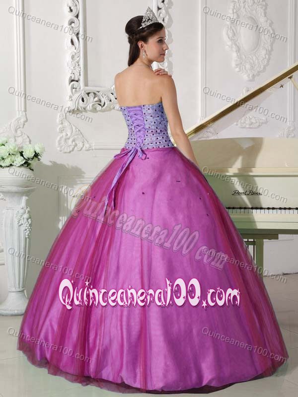 Two-toned Strapless Beading Quinceanera Birthday Party Dresses