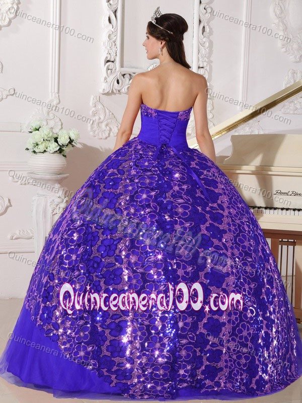 Elegant Royal Blue Beading and Ruches Strapless Dress for Quince