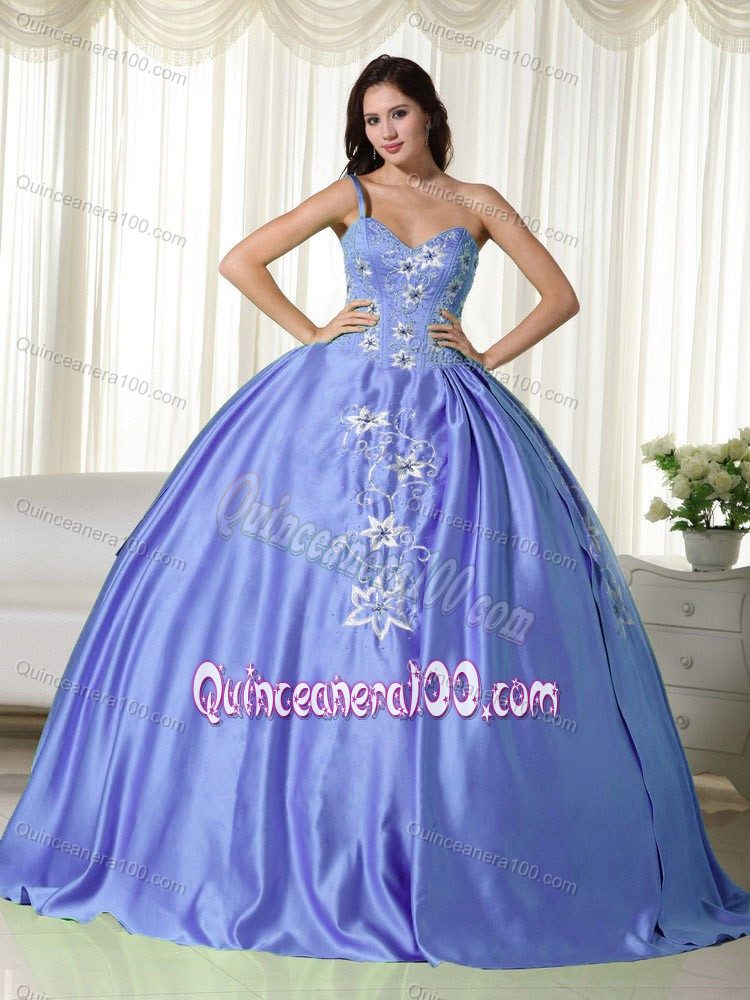 off the Shoulder Embroidery Bodice Pleated Quinceanera Dresses