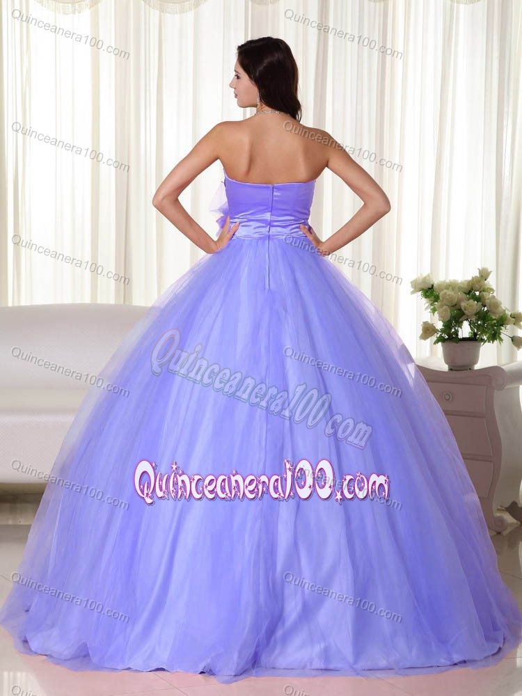 Lilac Sweetheart with Hand Made Flowers on Waist Quince Dresses