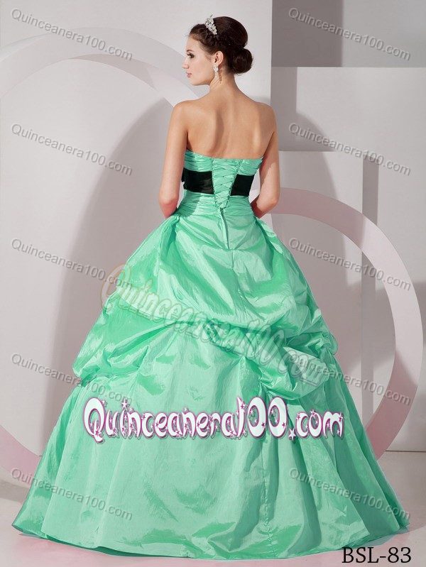 Attractive Ruched Sweetheart Apple Green Dress for Sweet 16