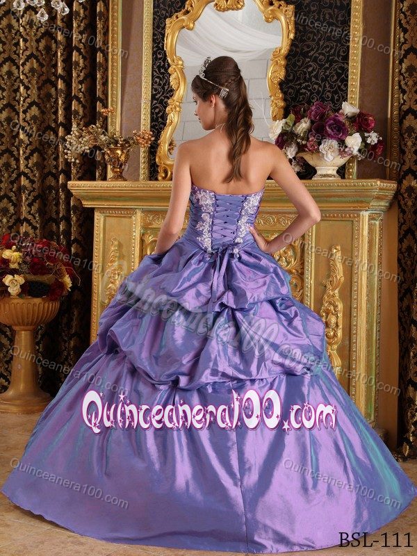 Brand New Appliqued Purple Dress for Sweet 16 On Promotion