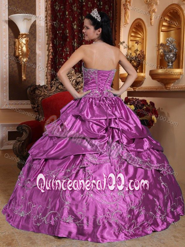 Tasty Strapless Pick-ups Quince Dresses with Embroidery Hot Sale