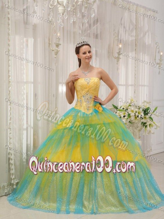 Colorful Tulle Beaded Quinceanera Dresses with Sequins Wholesale