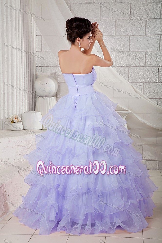 Graceful Sweetheart Organza Quinceanera Gown with Ruffles Layers