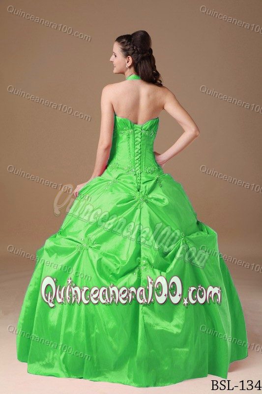 2013 Discount Spring Green Ball Gown Beaded Sweet 16 Dress