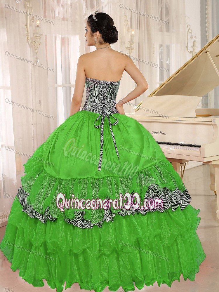 Zebra Print Multi-color Quinceanera Gown Dresses for Wholesale