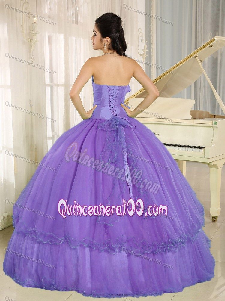 Simple Style Lavender Fitted Quinceanera Gowns with Rhinestones