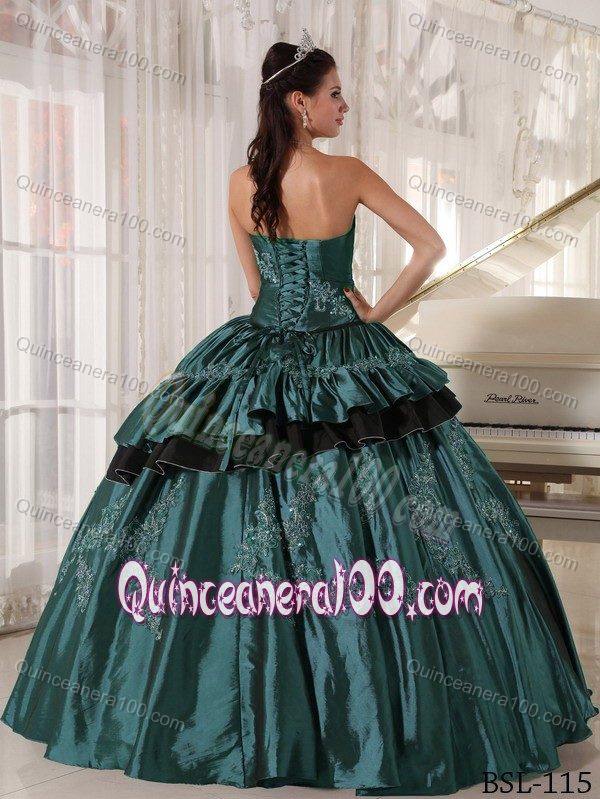 Cheap Mature Turquoise Appliqued Dress for Sweet 16 About 200