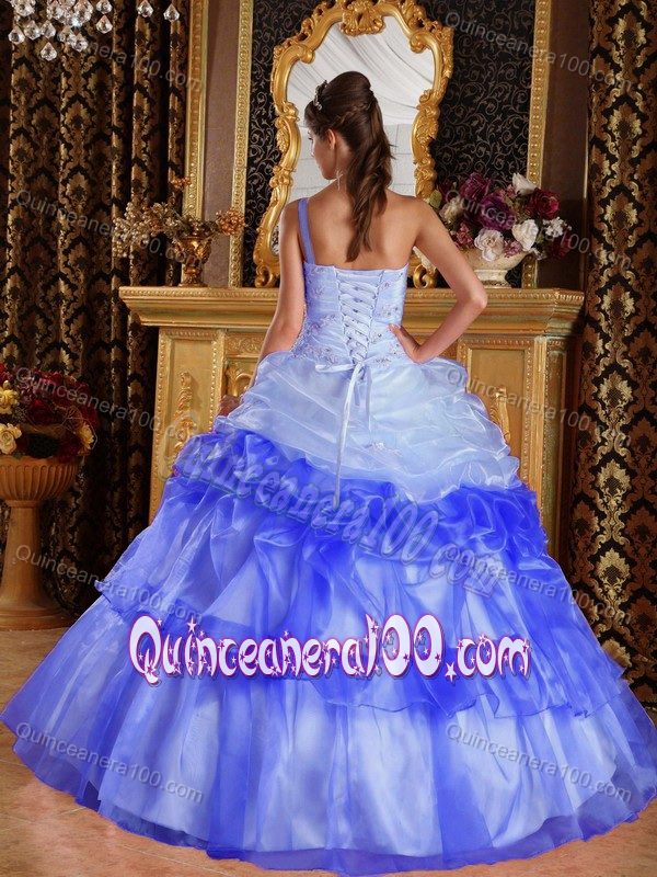 Appliques with Beading Sweet 15th Dress with Single Strap