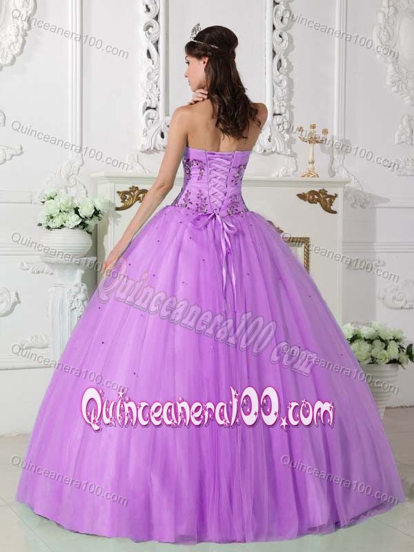 Sweetheart Sweet 15th Dress in Purple with Tulle and Taffeta