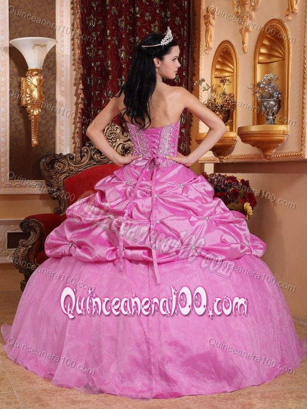 Popular 2013 Bubbles and Beadwork Pink Quinceanera Gown