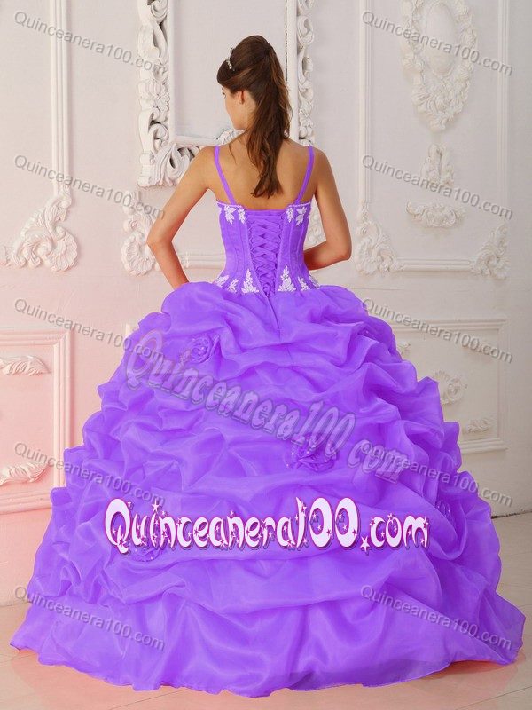 Dreamy Lavender Quinceanera Dress with Pick-ups and Flowers