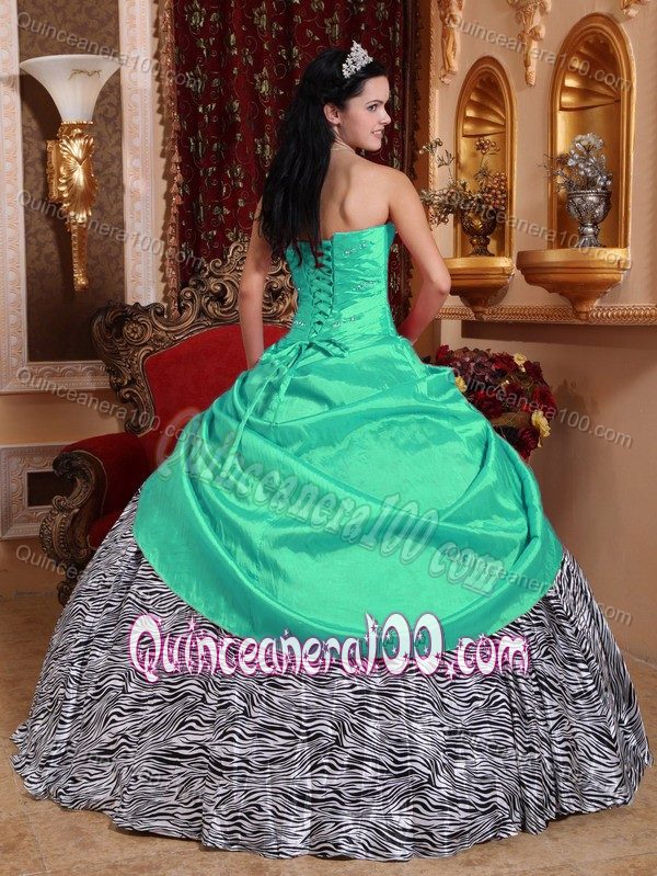 Best Apple Green Quince Dress with Black and White Zebra Print