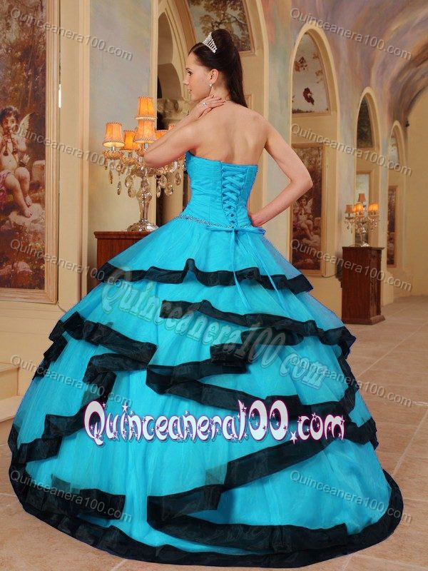 Two-toned Ball Gown Beaded Floor-length Sweet 15 Dresses for Ellen Page