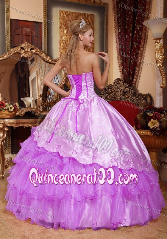 Lavender Sweetheart Corset Ruffled Sweet 15 Dresses Wholesale