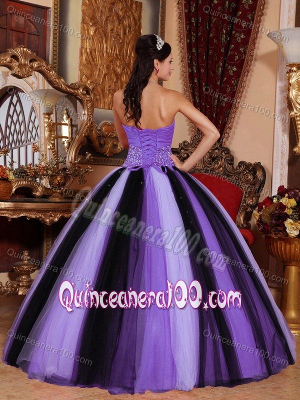 Nifty Sweetheart Beaded Multi-color Quinceanera Party Dress