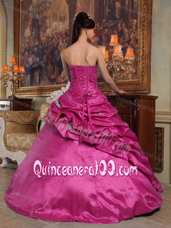 Popular Pick Ups Beaded Hot Pink Sweet 15 Dresses on Sale