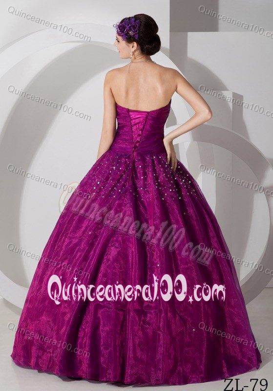 Simple A-line Beading Strapless Bodice Dress for Quinceanera