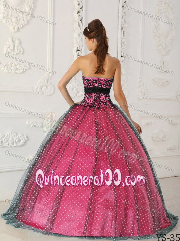 Strapless Beaded Ball Gown Floor-length Tulle Quinceanera Dress