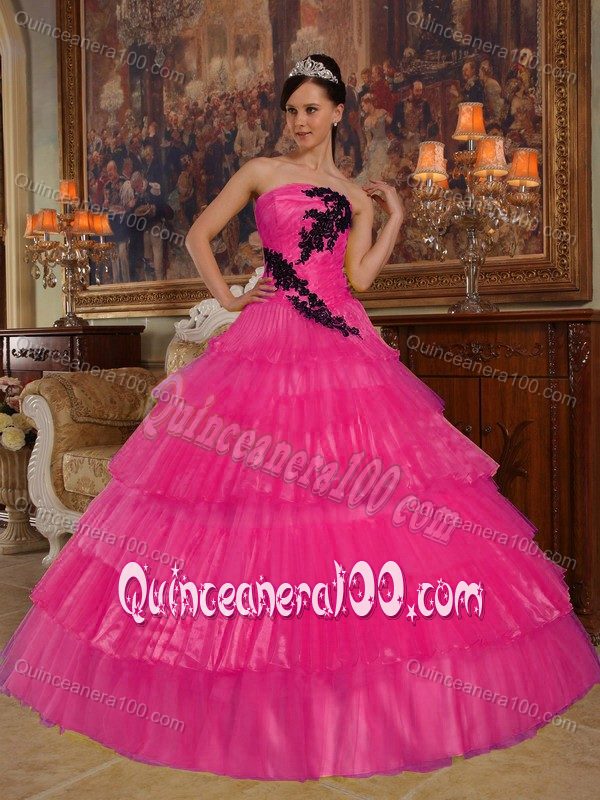 Plus dress pink black